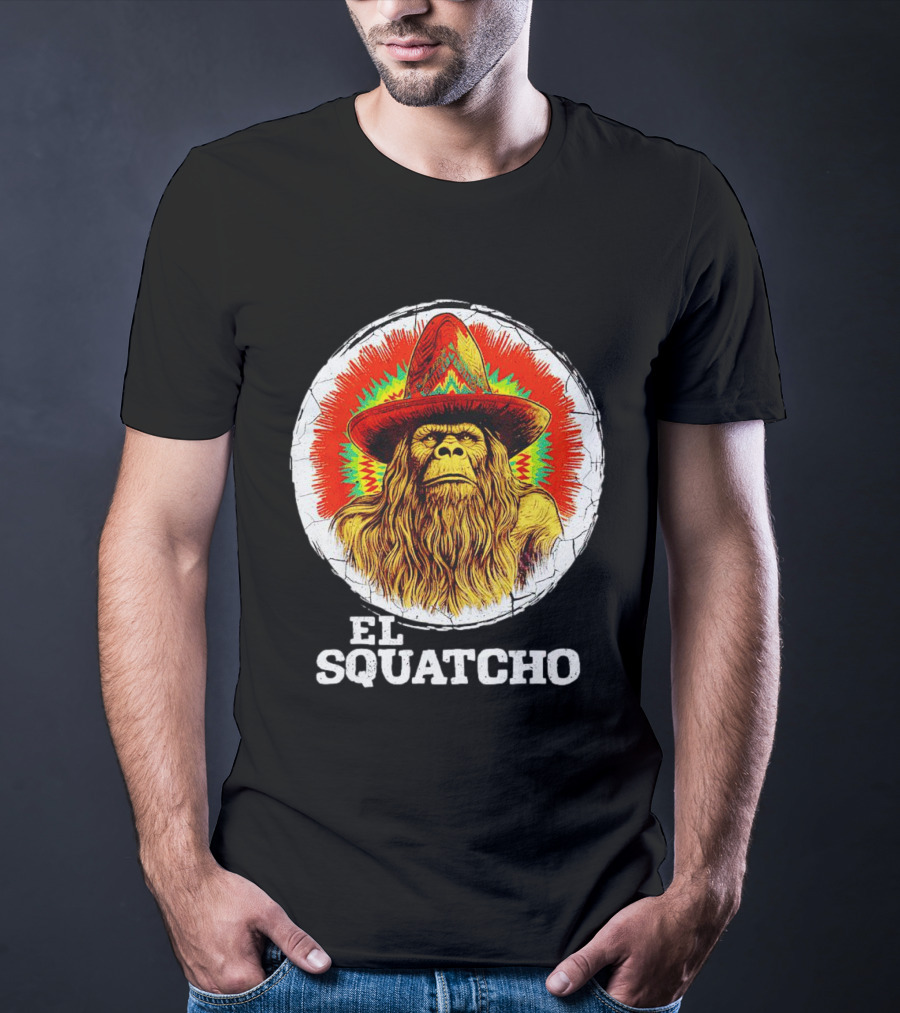 El Squatcho Psychedelic Sombrero Bigfoot T-Shirt