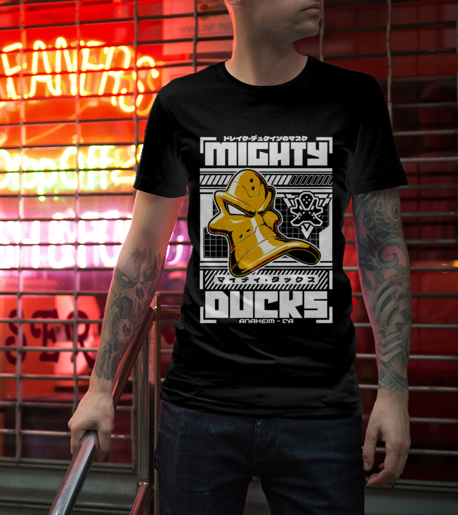 Mighty Ducks Anaheim CA Hockey Mask T-Shirt