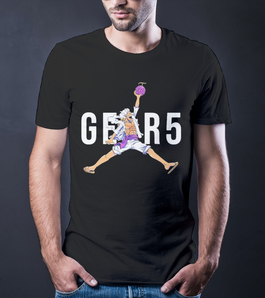 Gear 5 One Piece Jumping Character With Devil Fruit T-Shirt
