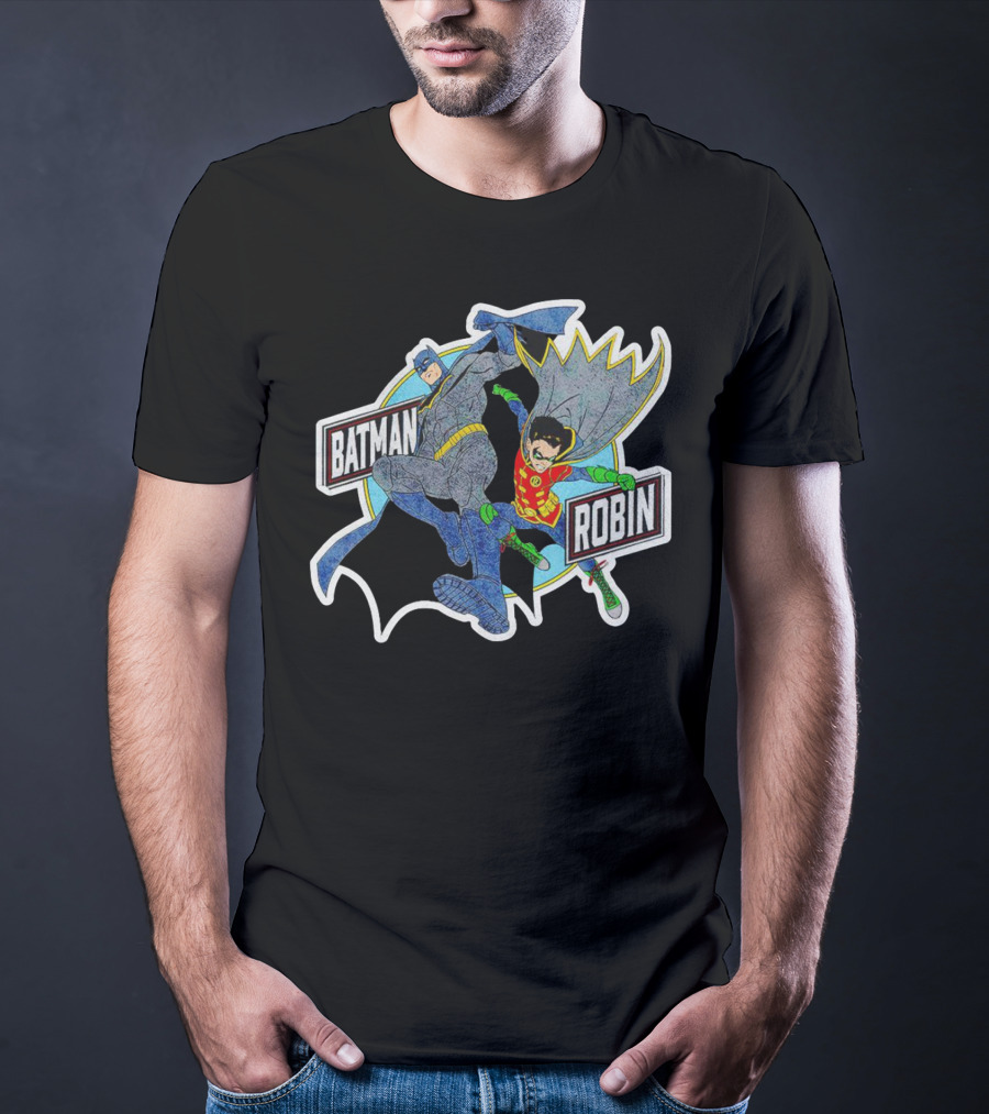Batman Robin Retro Dynamic Duo Comic T-Shirt