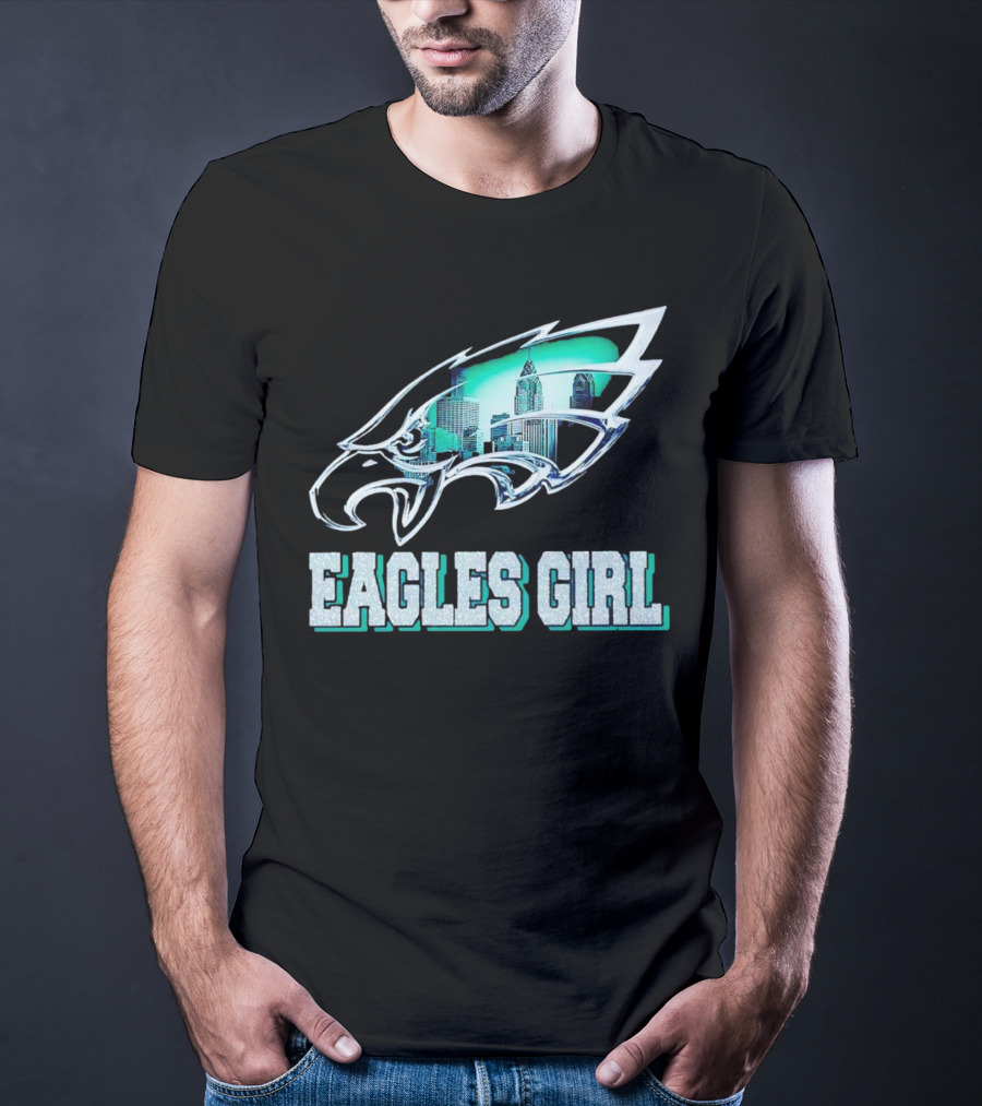 Philadelphia Eagles Girl Fly Eagles Fly Skyline T-Shirt