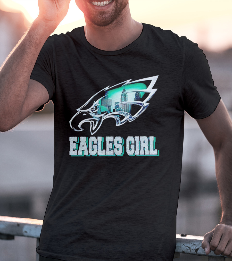 Philadelphia Eagles Girl Fly Eagles Fly Skyline T-Shirt
