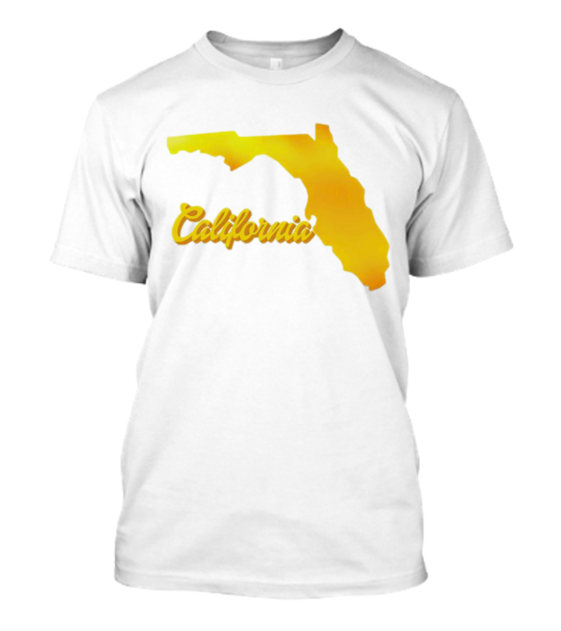 California Map Golden Florida Shape T-Shirt