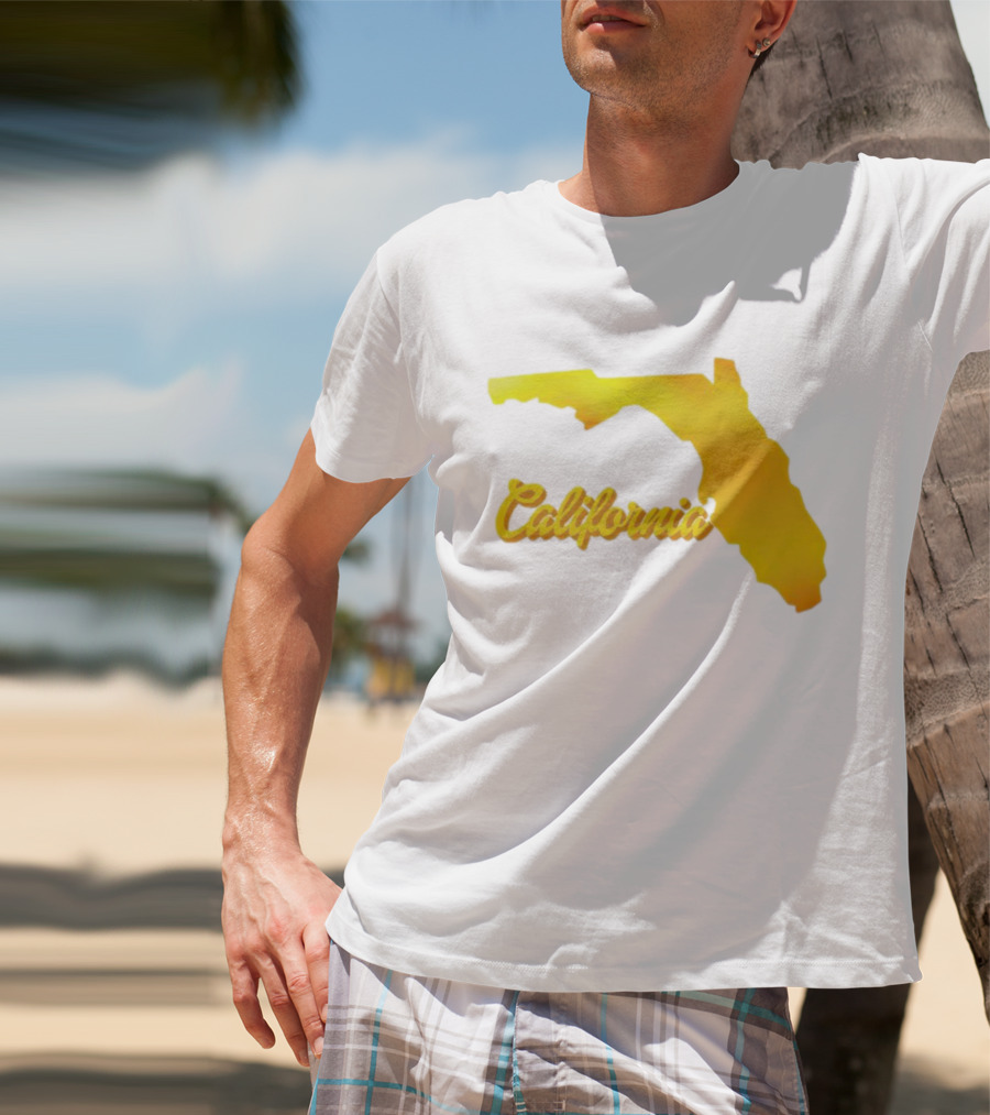 California Map Golden Florida Shape T-Shirt