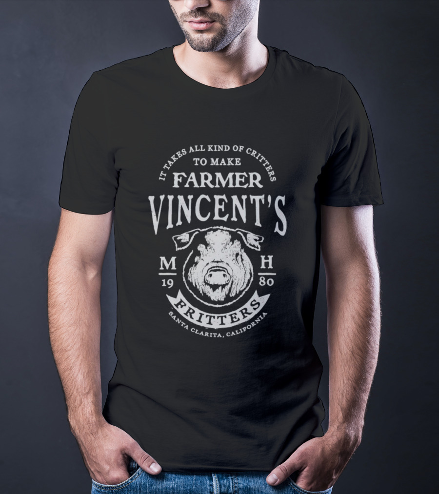 Farmer Vincent's Fritters Santa Clarita California 1980 Critter M H T-Shirt