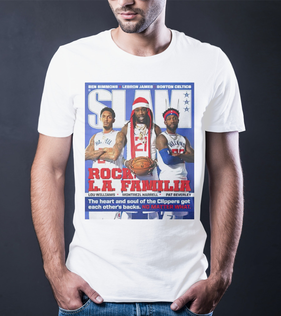 Slam Rock LA Familia Lou Williams Montrezl Harrell Pat Beverley Clippers T-Shirt