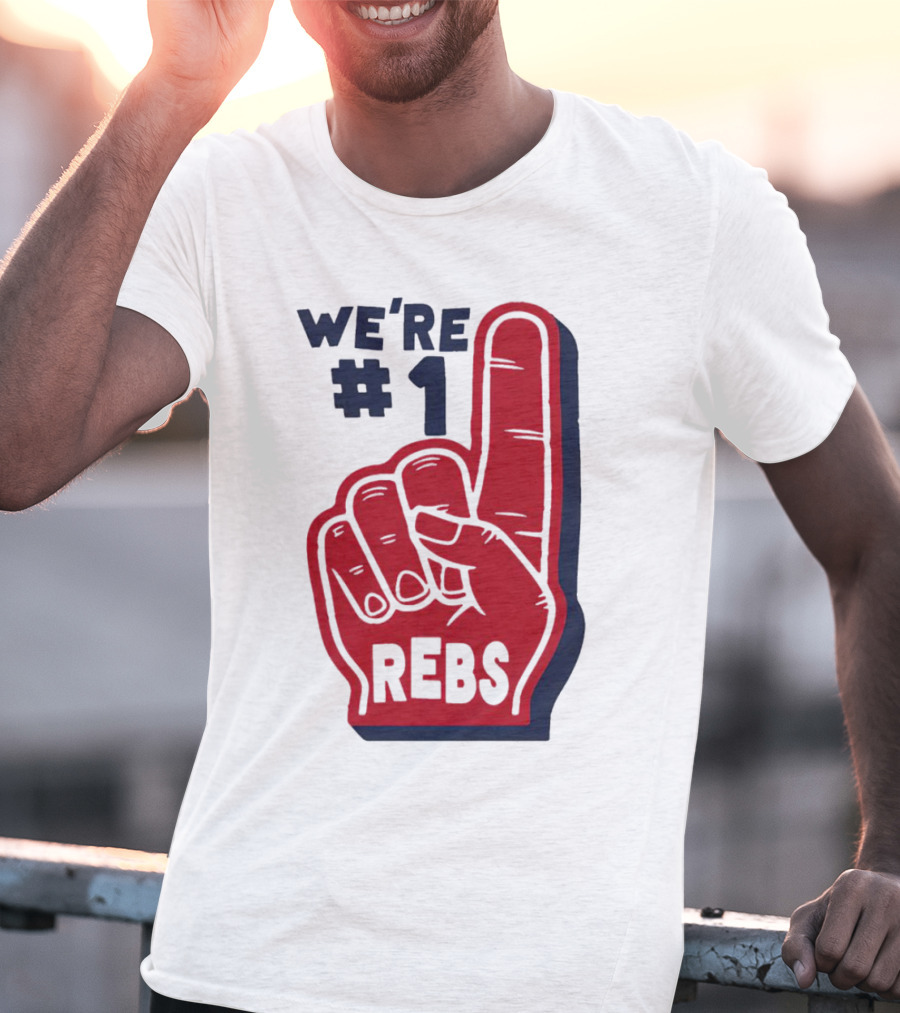 We're #1 Rebs Foam Finger Sports T-Shirt