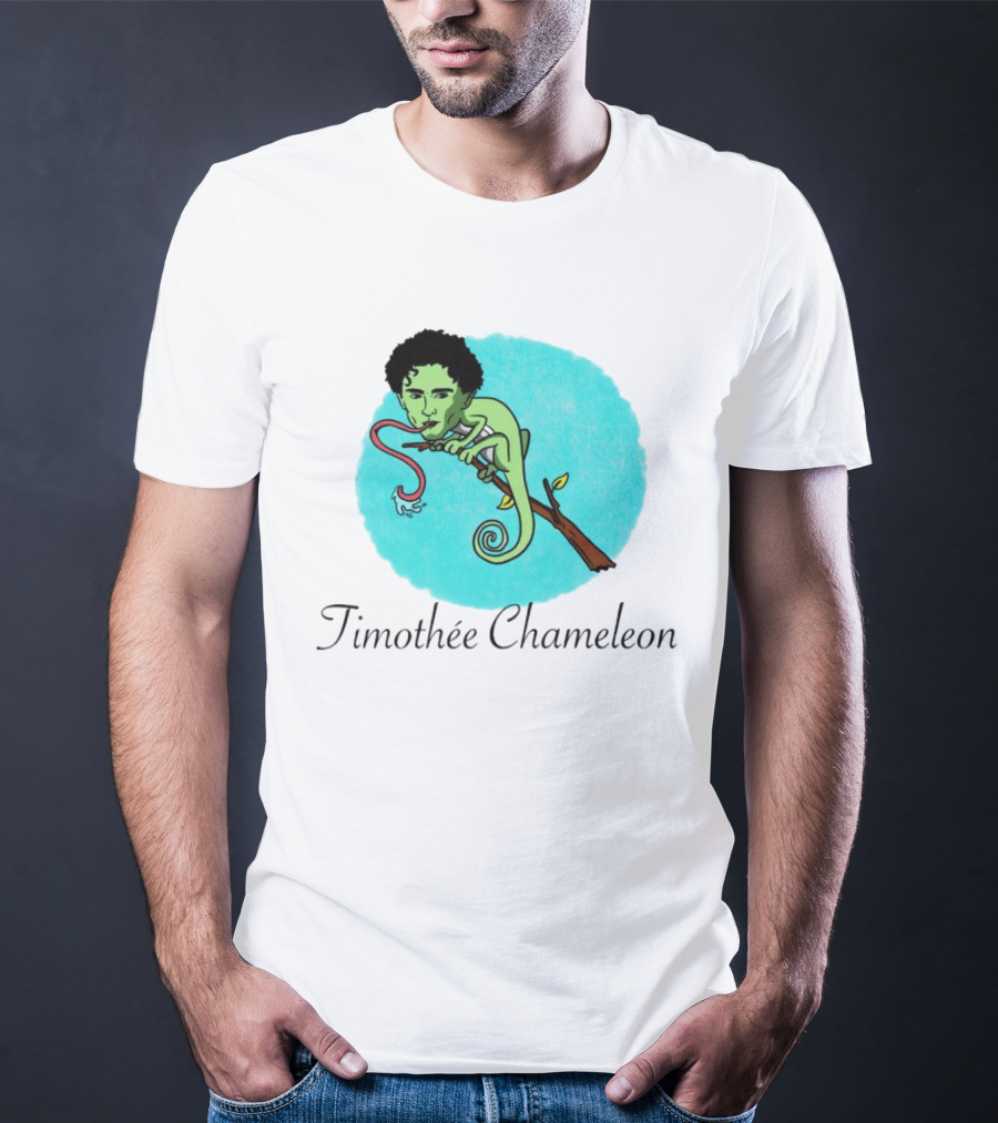 Timothée Chameleon With Green Lizard And Curled Tongue T-Shirt