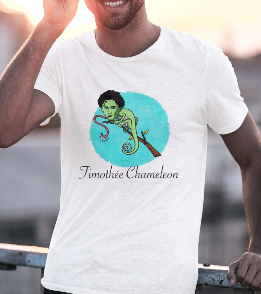 Timothée Chameleon With Green Lizard And Curled Tongue T-Shirt