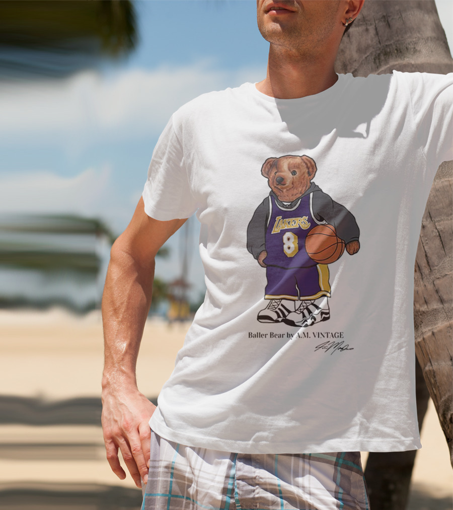 Lakers Baller Bear Kobe Bryant Champion Number 8 T-Shirt