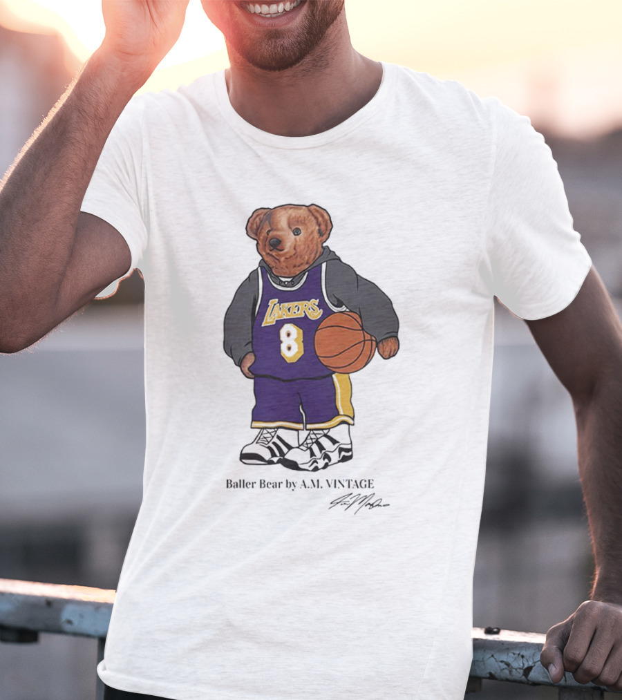 Lakers Baller Bear Kobe Bryant Champion Number 8 T-Shirt