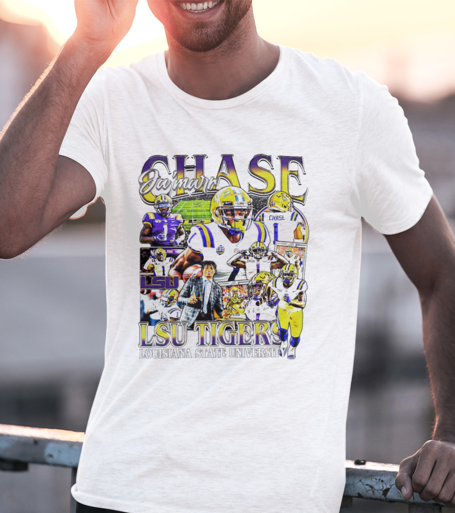 Ja'marr Chase LSU Tigers Football Collage Louisiana State University T-Shirt
