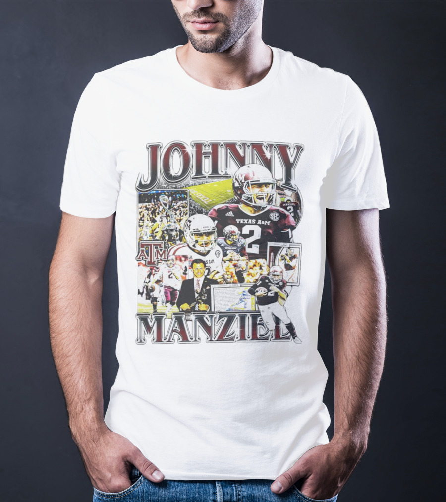 Johnny Manziel Texas A&M Aggies Football Highlights Collage T-Shirt