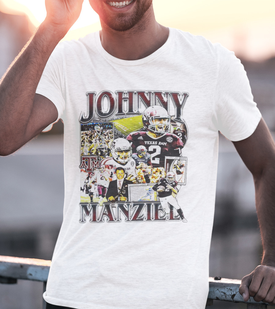 Johnny Manziel Texas A&M Aggies Football Highlights Collage T-Shirt