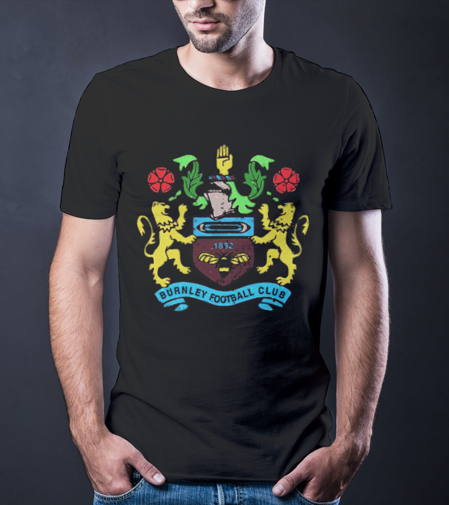 Burnley FC 1882 Crest Burnley Football Club Badge Emblem T-Shirt