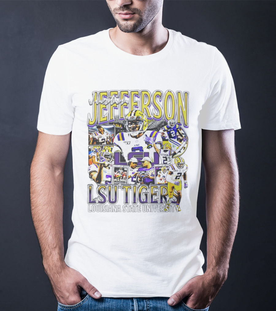 Justin Jefferson LSU Tigers Football Star Louisiana State University T-Shirt