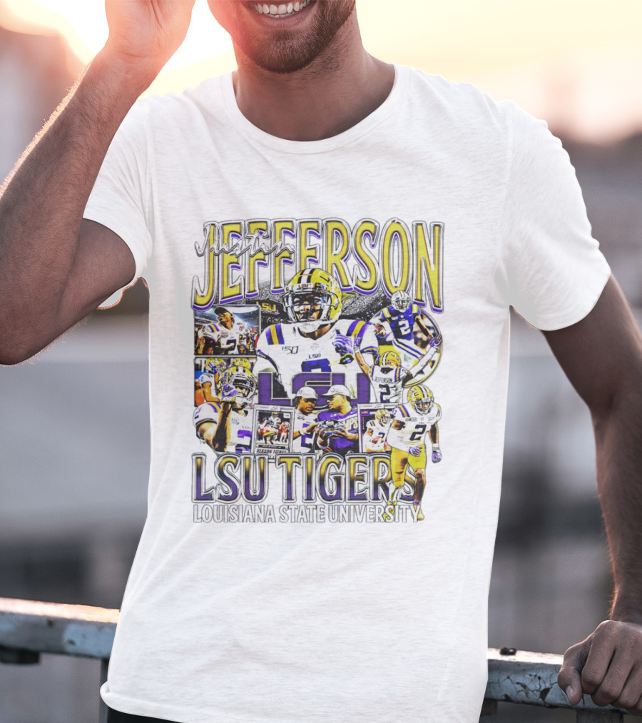 Justin Jefferson LSU Tigers Football Star Louisiana State University T-Shirt