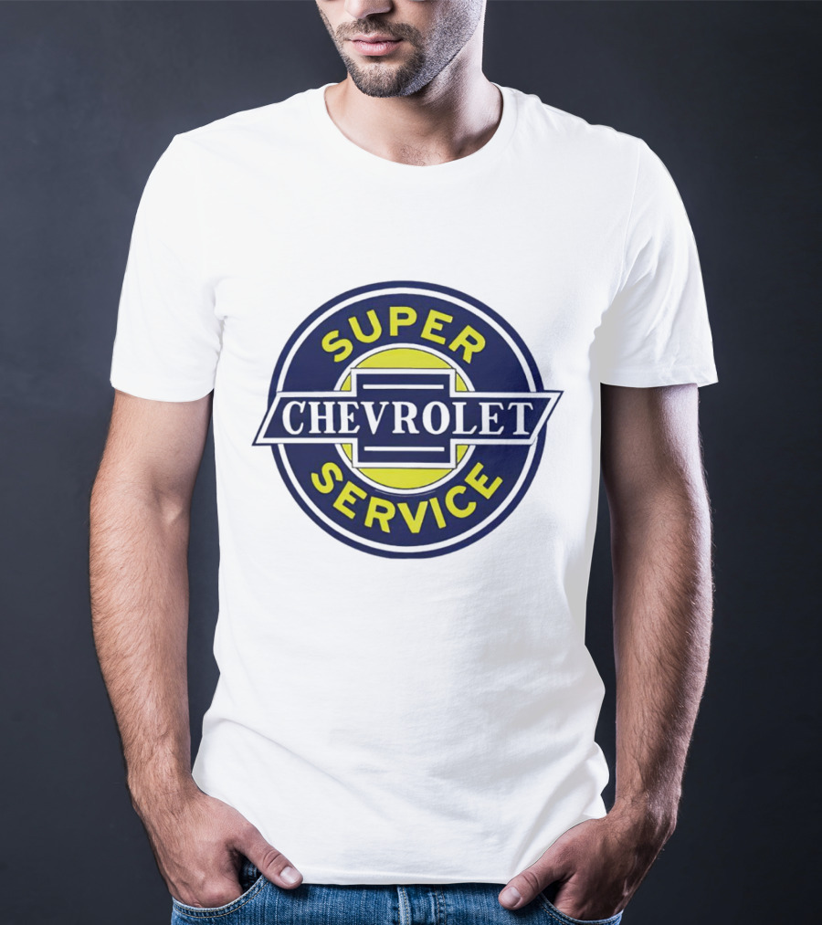 Chevrolet Super Service Vintage Blue And Yellow Emblem T-Shirt