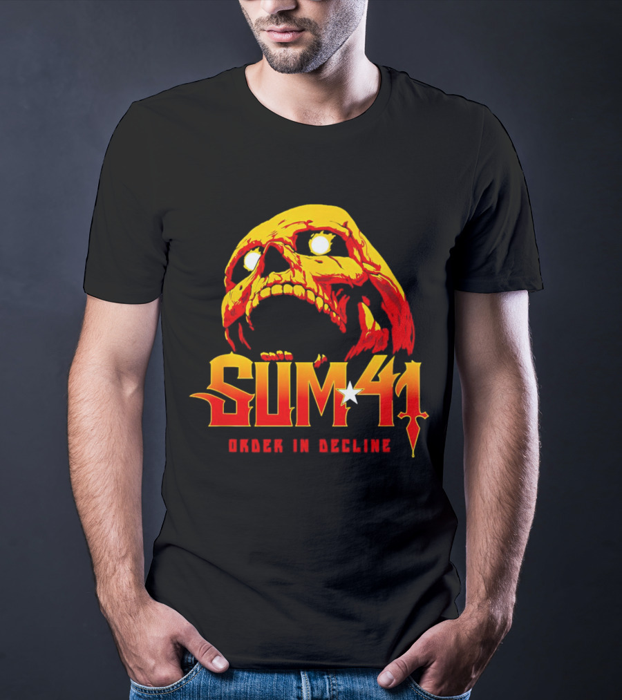 Sum 41 Order In Decline Skull Yellow Red T-Shirt
