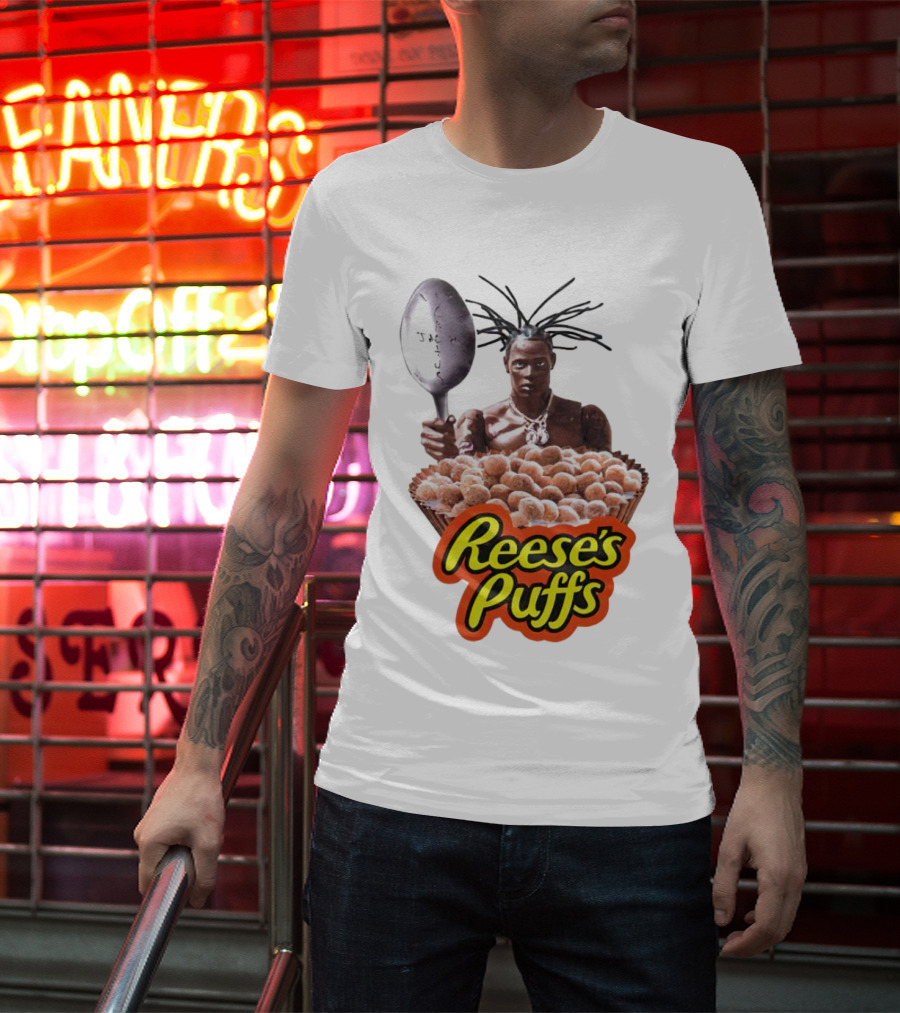 Travis Scott Reese's Puffs Cereal Spoon Branding T-Shirt
