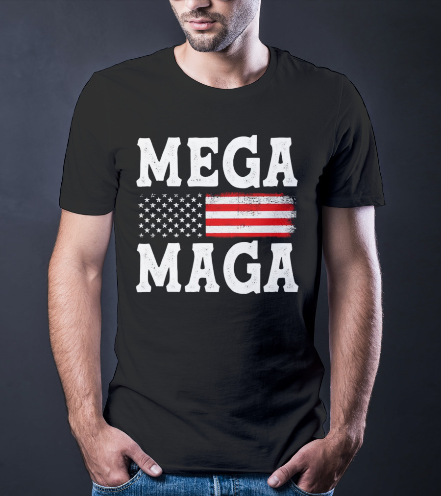 MEGA MAGA American Flag T-Shirt