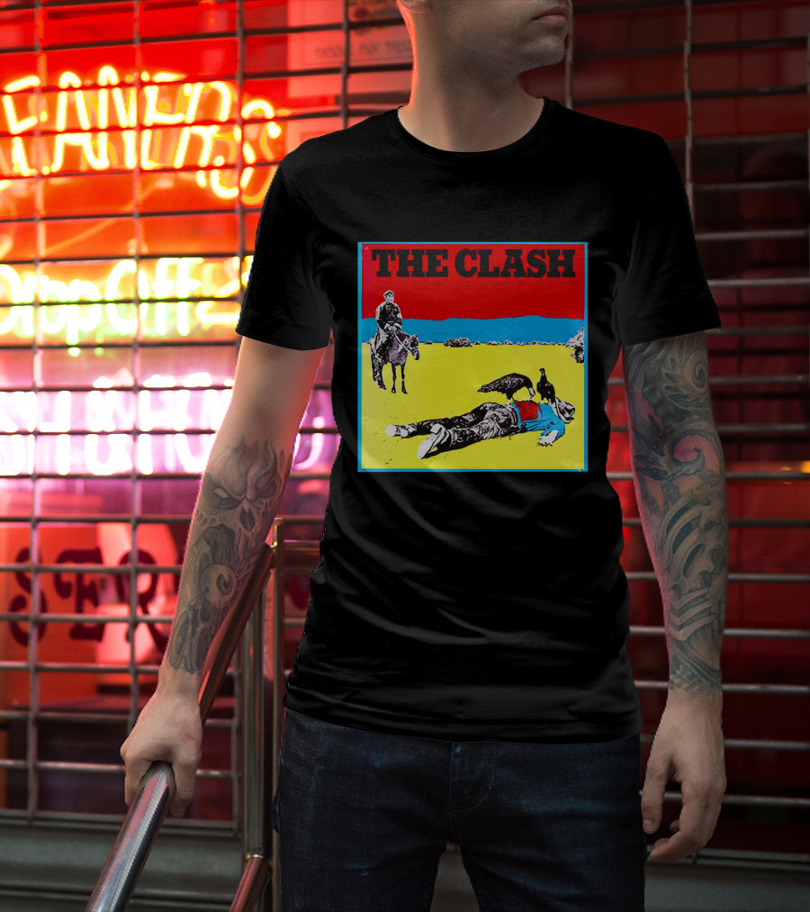 The Clash Give ’Em Enough Rope Album Cover Cowboy And Vulture T-Shirt