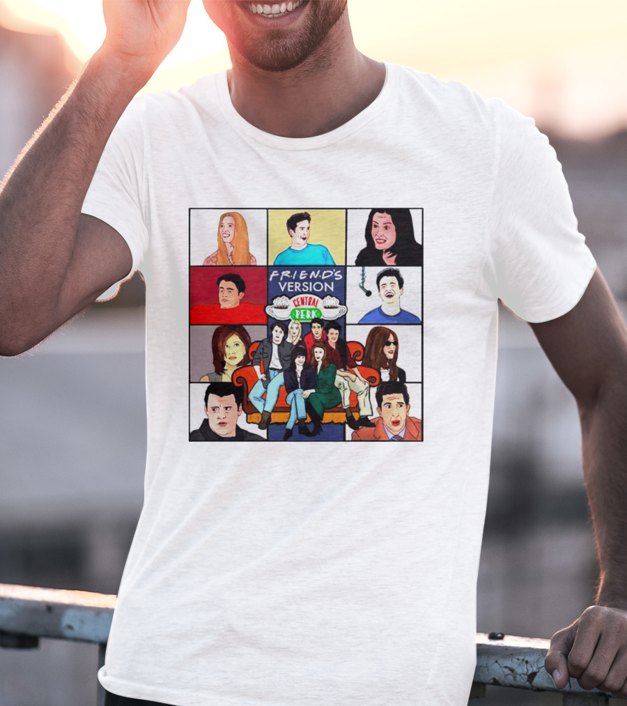 FRIEND'S Version Central Perk Iconic Characters Collage T-Shirt