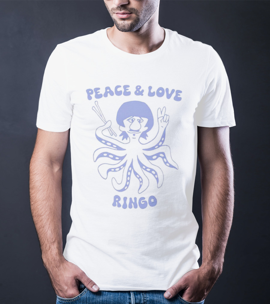 Peace And Love Octopus Drummer Ringo T-Shirt