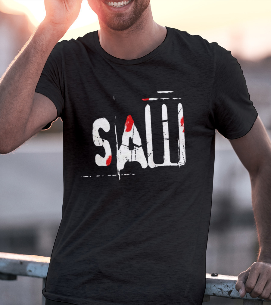 Saw Horror Bloody Lettering T-Shirt