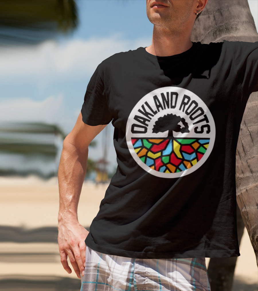 Oakland Roots Tree With Colorful Geometric T-Shirt