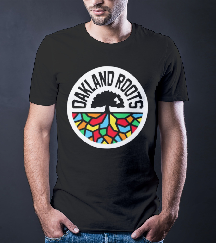Oakland Roots Tree With Colorful Geometric T-Shirt
