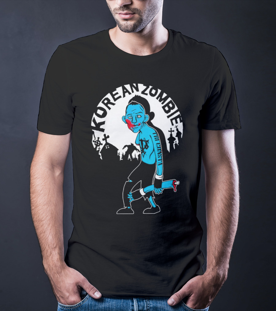 Tri-Coasta Korean Zombie Fighter With Cemetery Background T-Shirt