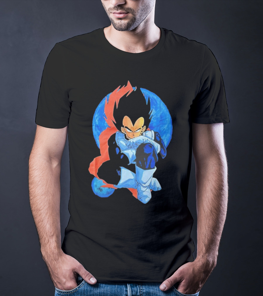 Vegeta Jobber Saiyan Warrior Anime Character Sitting Pose Dragon Ball Z T-Shirt
