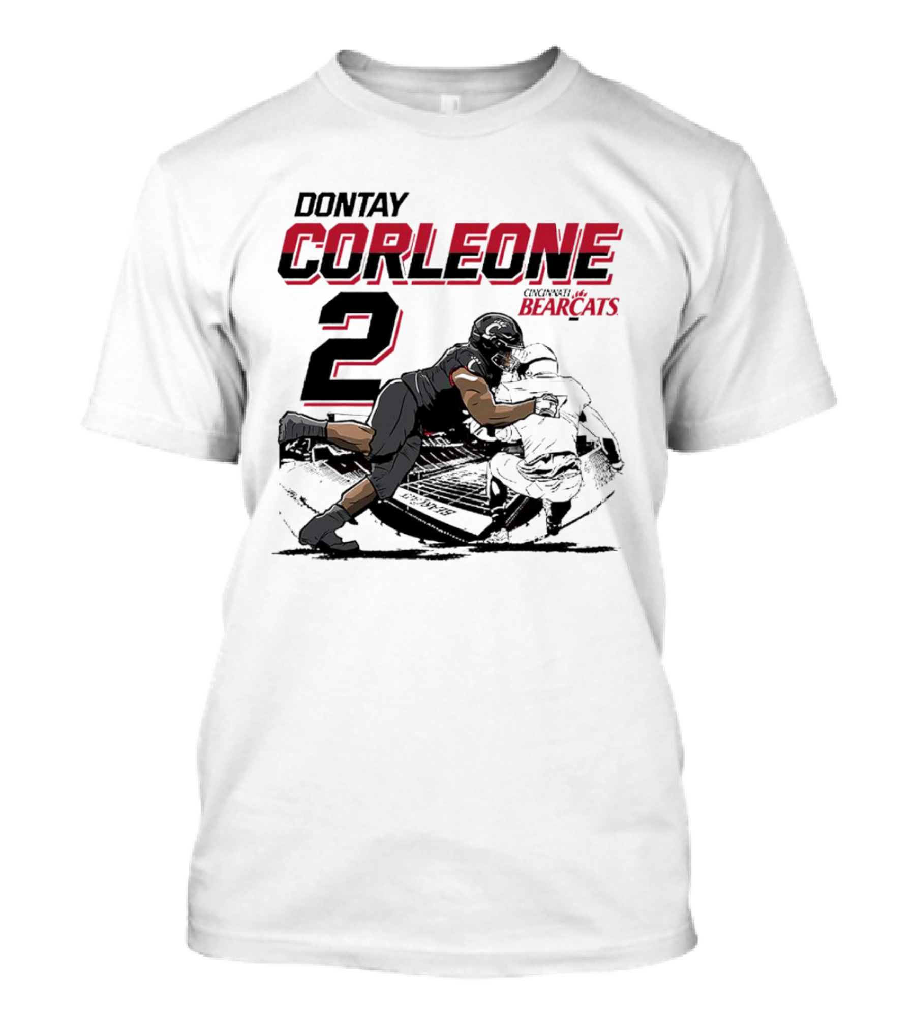 Dontay Corleone 2 Cincinnati Bearcats Football Action T-Shirt