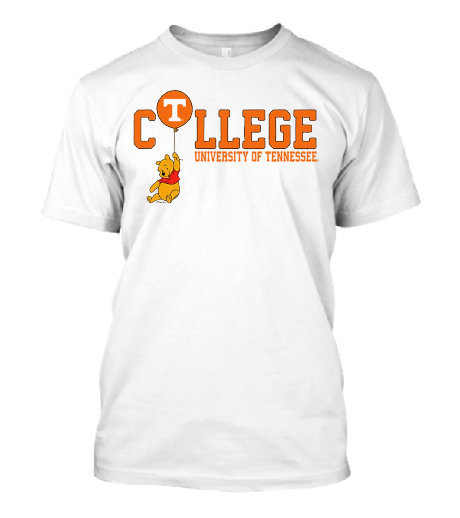 Tennessee Volunteers University Of Tennessee Pooh College Balloon T-Shirt