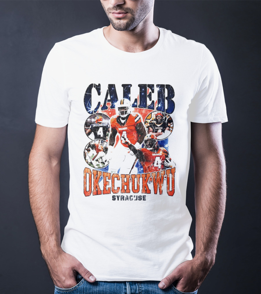 Caleb Okechukwu Syracuse Orange Football Vintage 4 T-Shirt