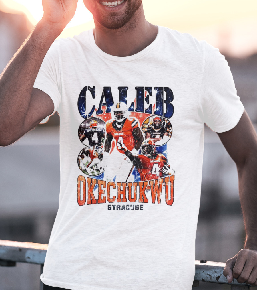 Caleb Okechukwu Syracuse Orange Football Vintage 4 T-Shirt