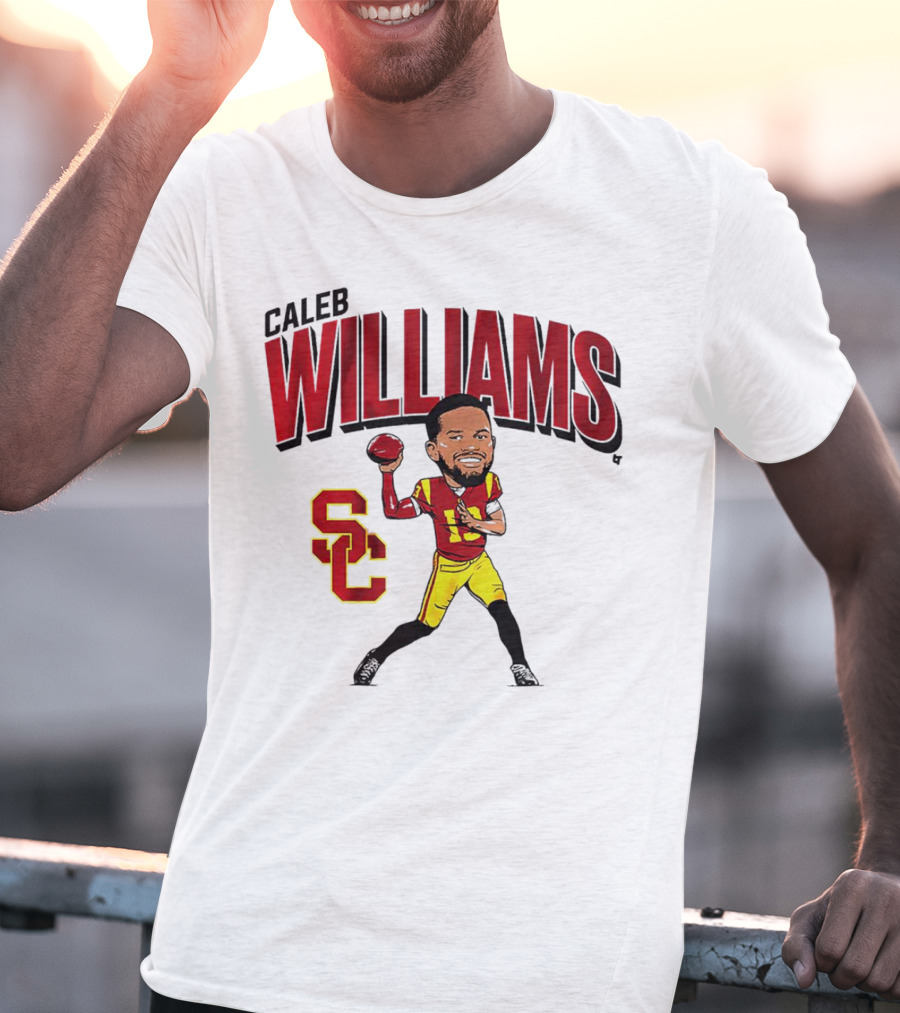 Caleb Williams USC Trojans Football Caricature With SC T-Shirt