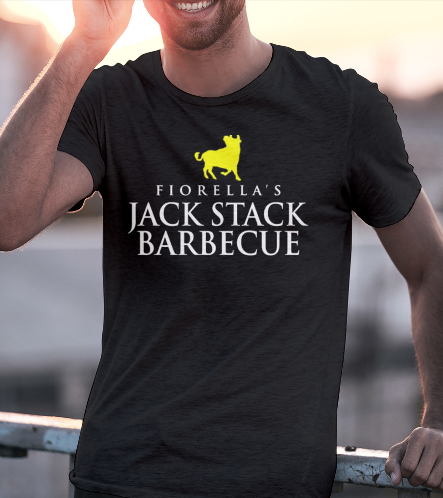 Fiorella's Jack Stack Barbecue Logo With Yellow Bull T-Shirt