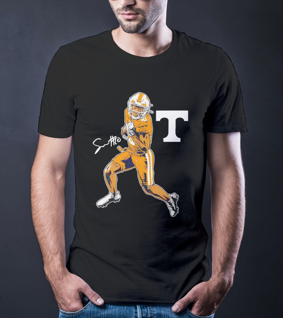Squirrel White Tennessee Volunteers Football Superstar Pose T-Shirt