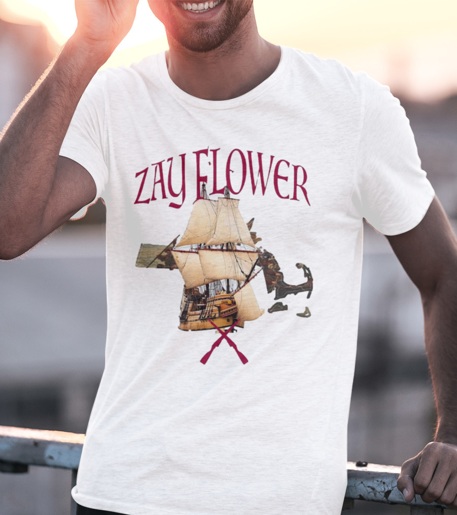 Zay Flower Sailing Ship With Crossed Oars T-Shirt