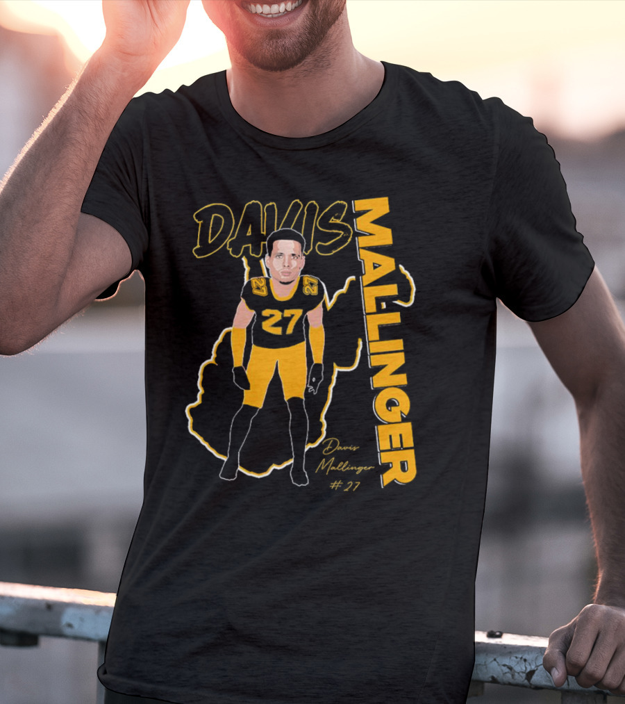 Davis Mallinger West Virginia #27 Football Signature T-Shirt