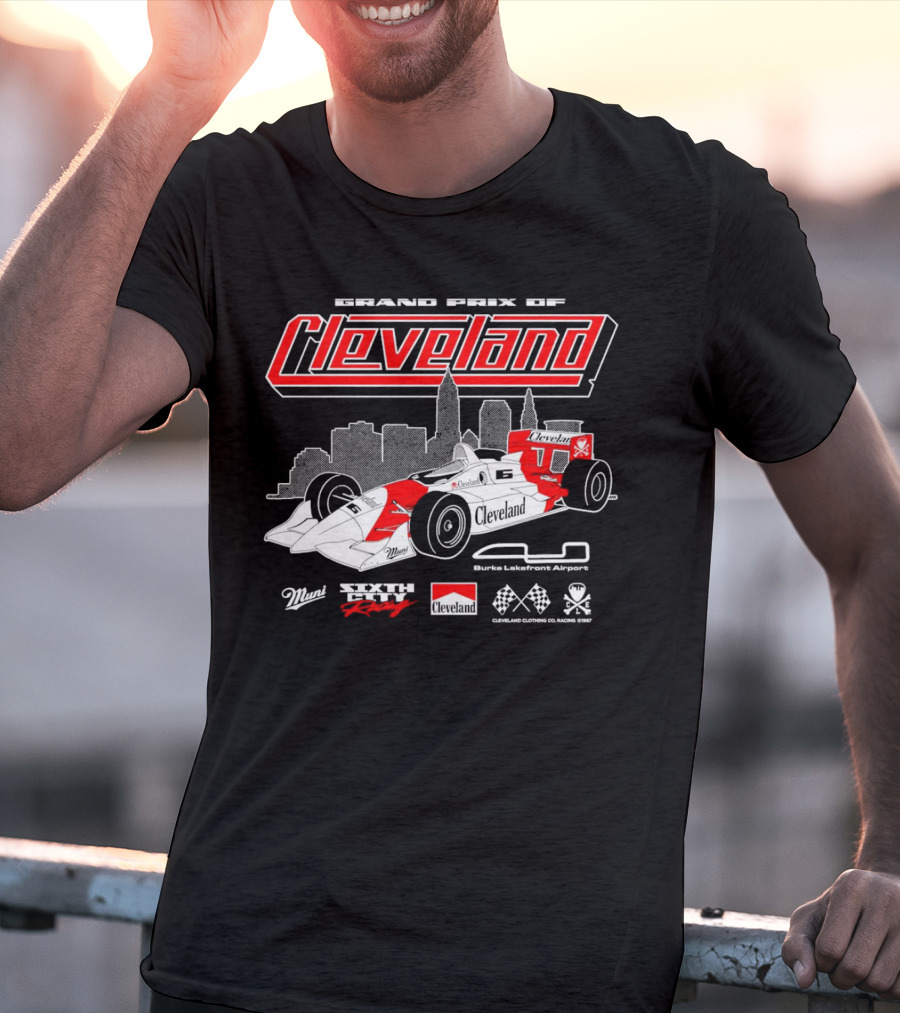 Grand Prix Of Cleveland Sixth City Racing Burke Lakefront Airport Cleveland Clothing Racing 1987 T-Shirt