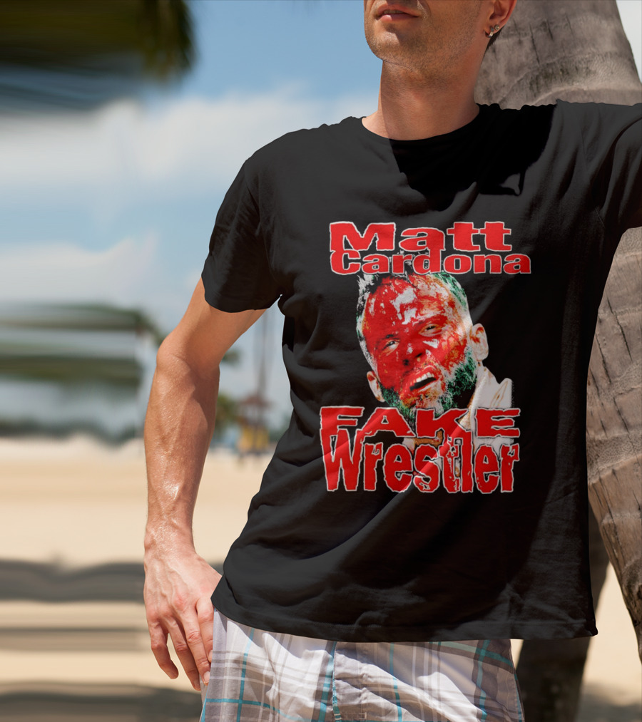Matt Cardona Bloodied Face Fake Wrestler T-Shirt