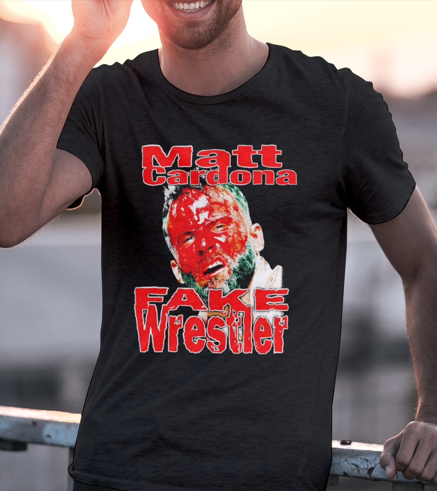 Matt Cardona Bloodied Face Fake Wrestler T-Shirt