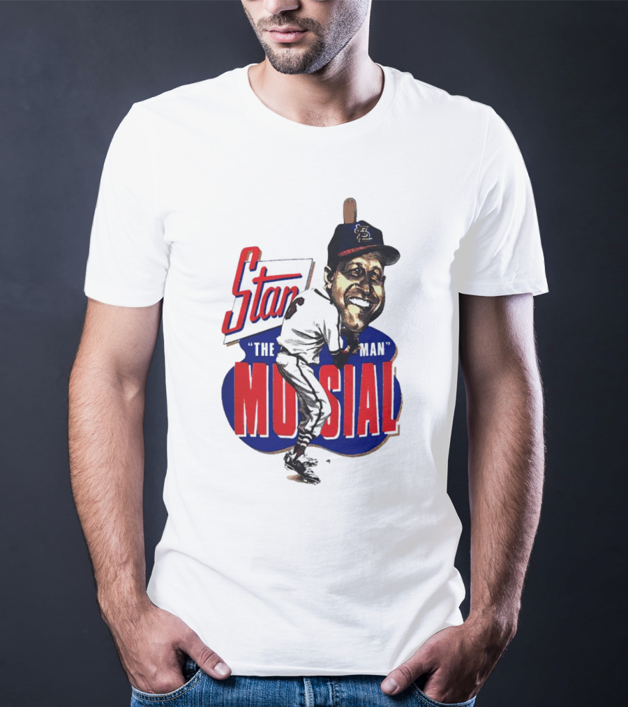 Stan Musial The Man St. Louis Cardinals Caricature T-Shirt