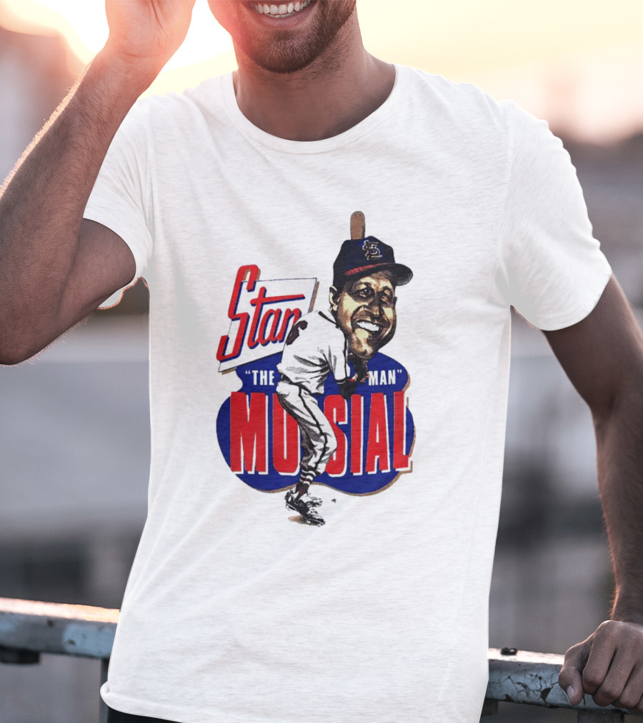 Stan Musial The Man St. Louis Cardinals Caricature T-Shirt
