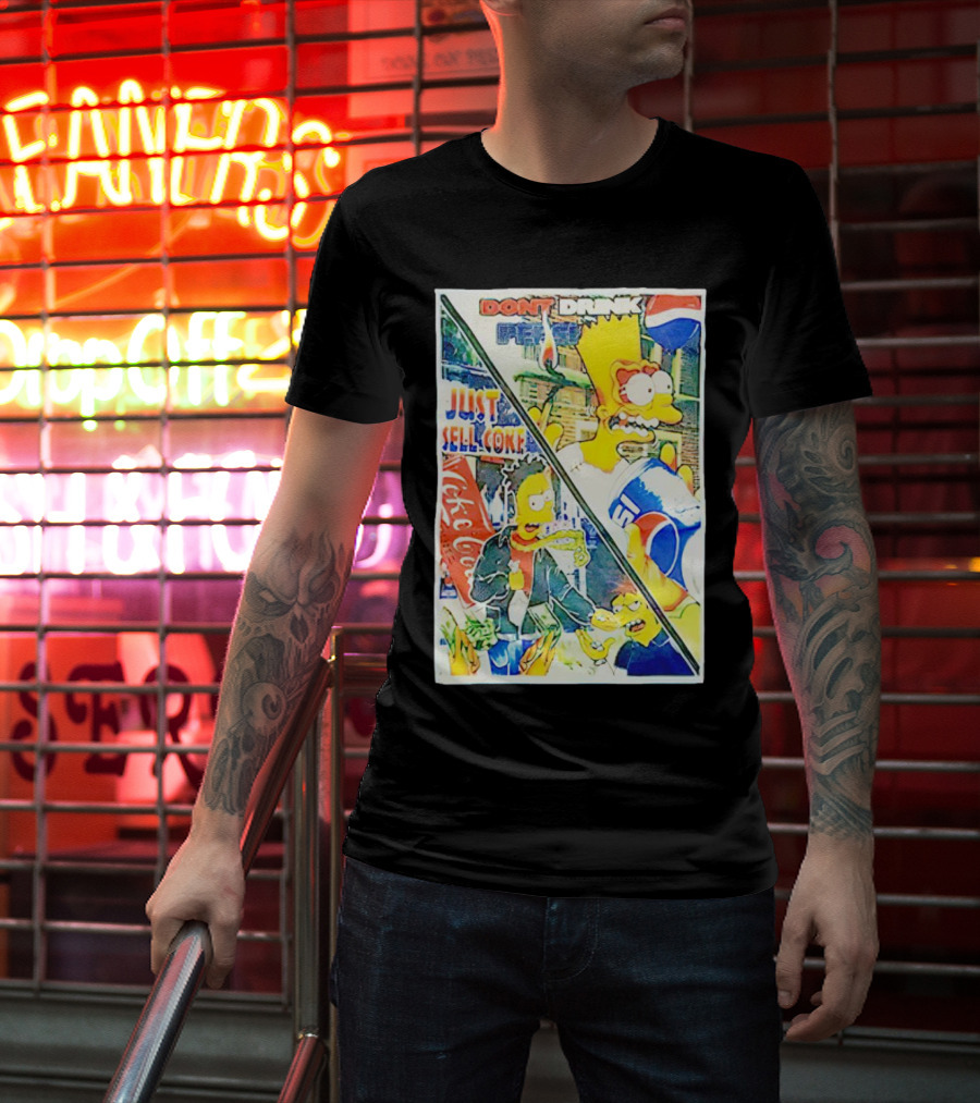 Bart Simpson Pepsi And Coke Parody Comic Panel T-Shirt