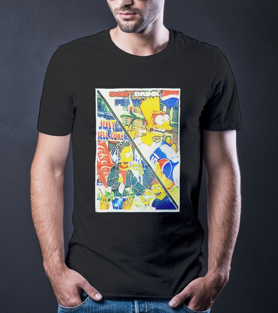 Bart Simpson Pepsi And Coke Parody Comic Panel T-Shirt