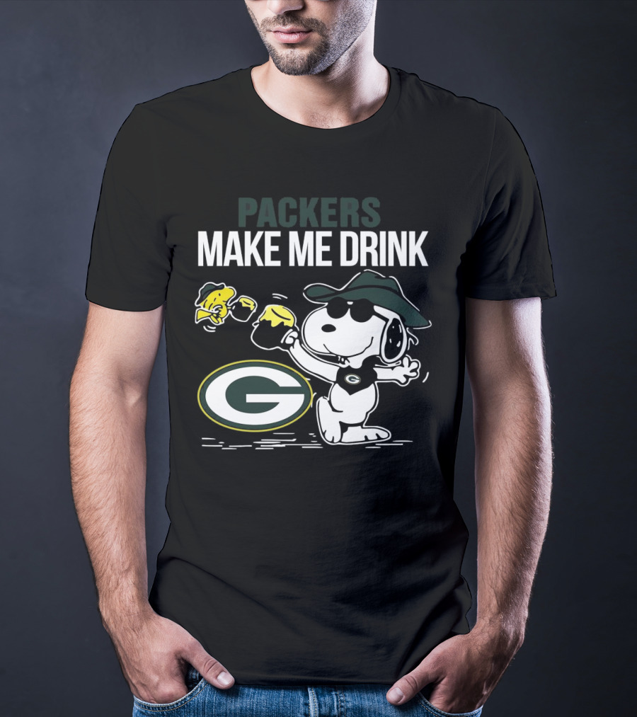 Packers Snoopy Make Me Drink Green Bay T-Shirt
